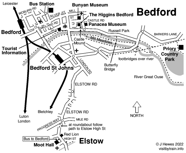 Bedford attractions map