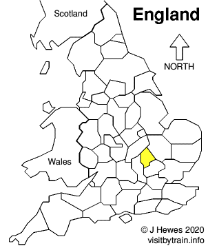 Map showing location of Bedfordshire