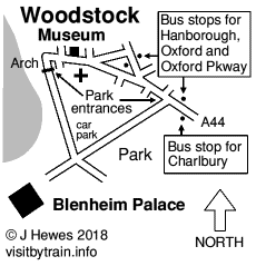 Blenheim Palace and Woodstock map