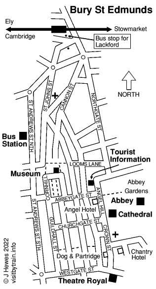 Bury St Edmunds attractions map