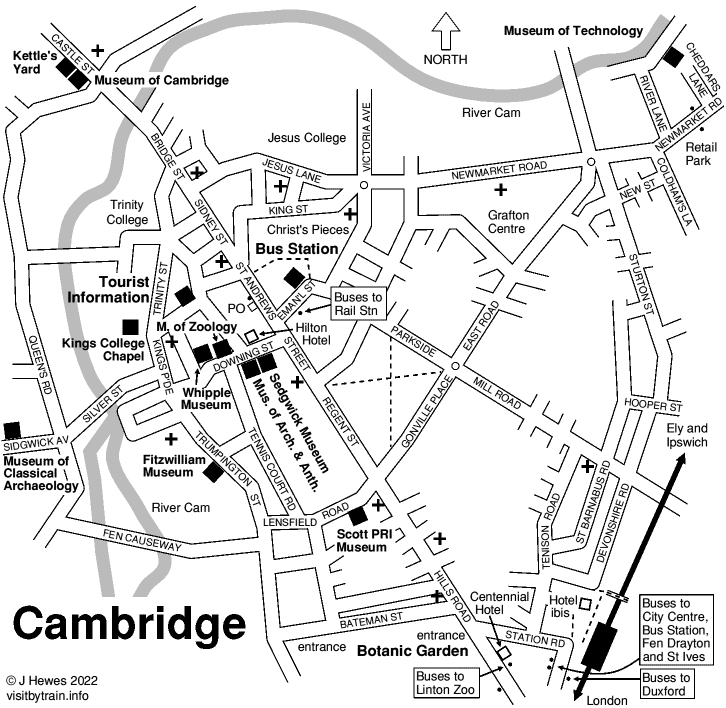 Cambridge attractions map