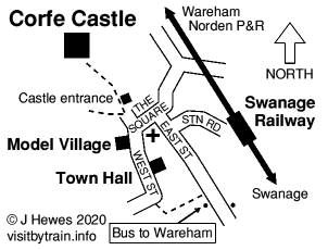 Corfe Castle map