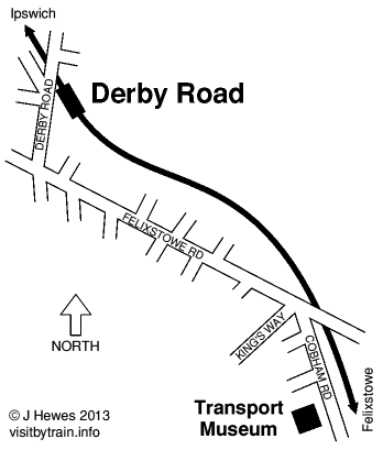 Ipswich, Derby Road map