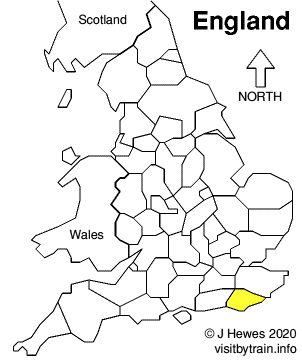 Map showing location of East Sussex