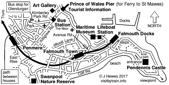 Falmouth and Penmere map
