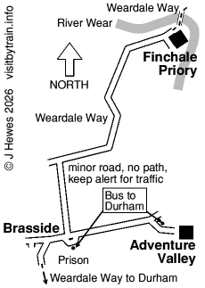 Finchale Priory map