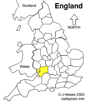 Map showing location of Gloucestershire
