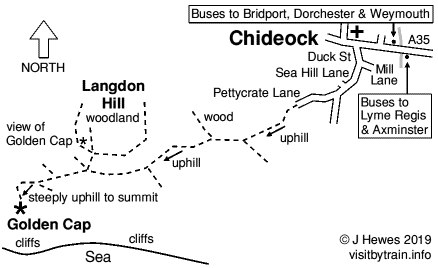 Golden Cap and Chideock map
