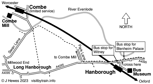 Hanborough and Combe Mill map