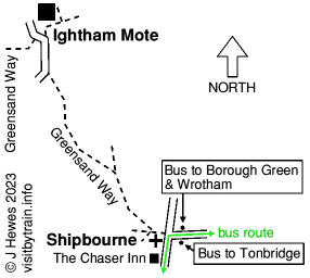 Shipbourne to Ightham Mote walk map