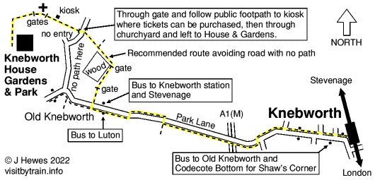 Knebworth map