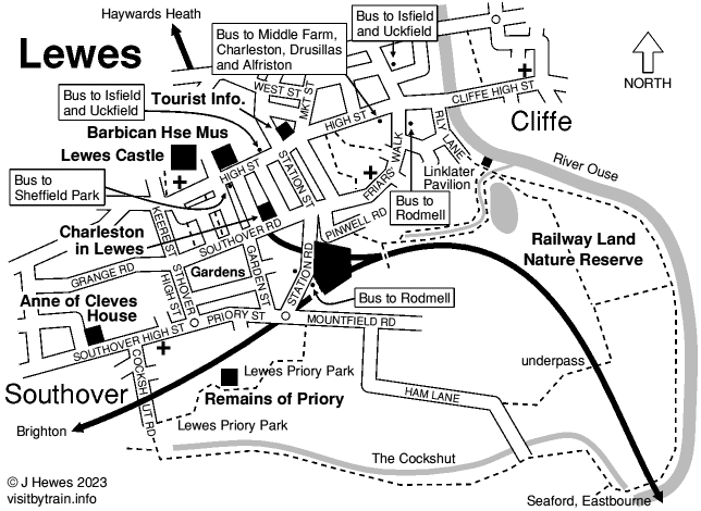 Lewes attractions map