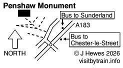 Penshaw Monument map