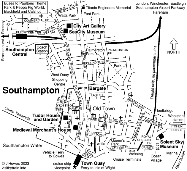 Southampton attractions map