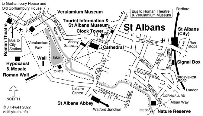 St Albans attractions map