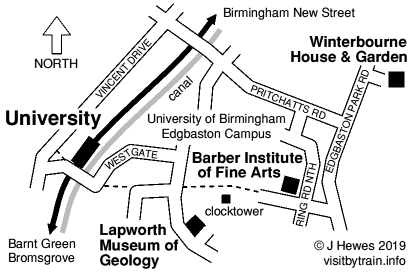 University station (Birmingham) map