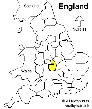 Map showing location of Warwickshire