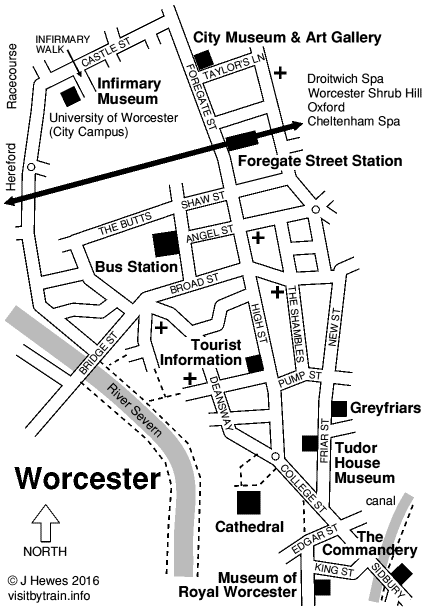 Worcester attractions map