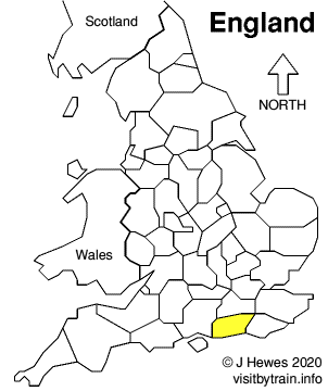 Map showing location of West Sussex